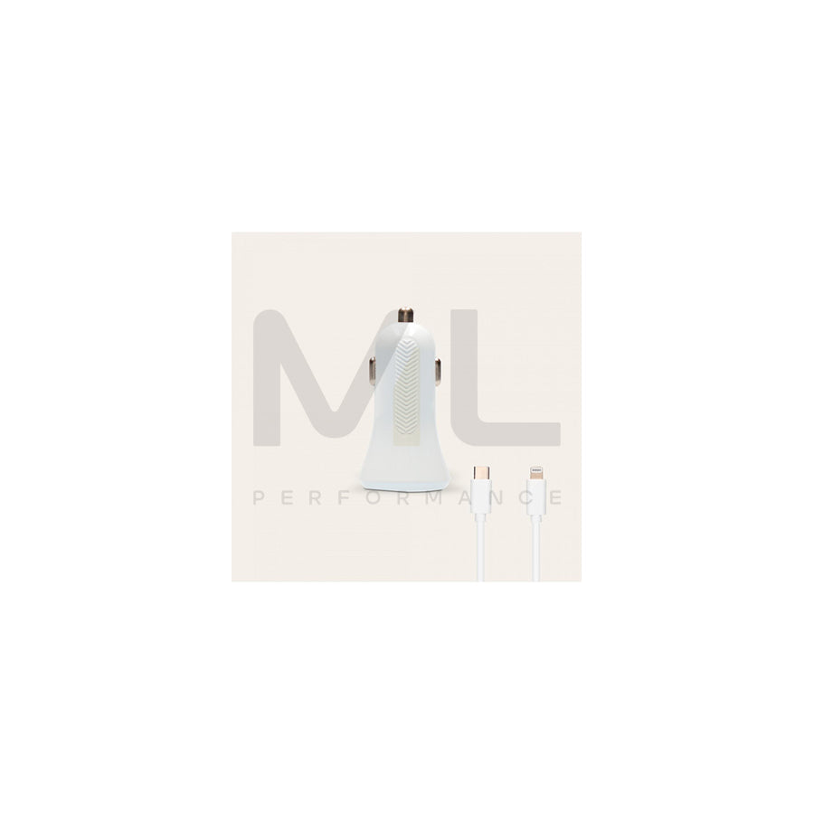 KSIX B0914CRC03 In-car charger Power Delivery Tech, Number of inlets/outlets: 1 USB, Lightning, USB type-C, White