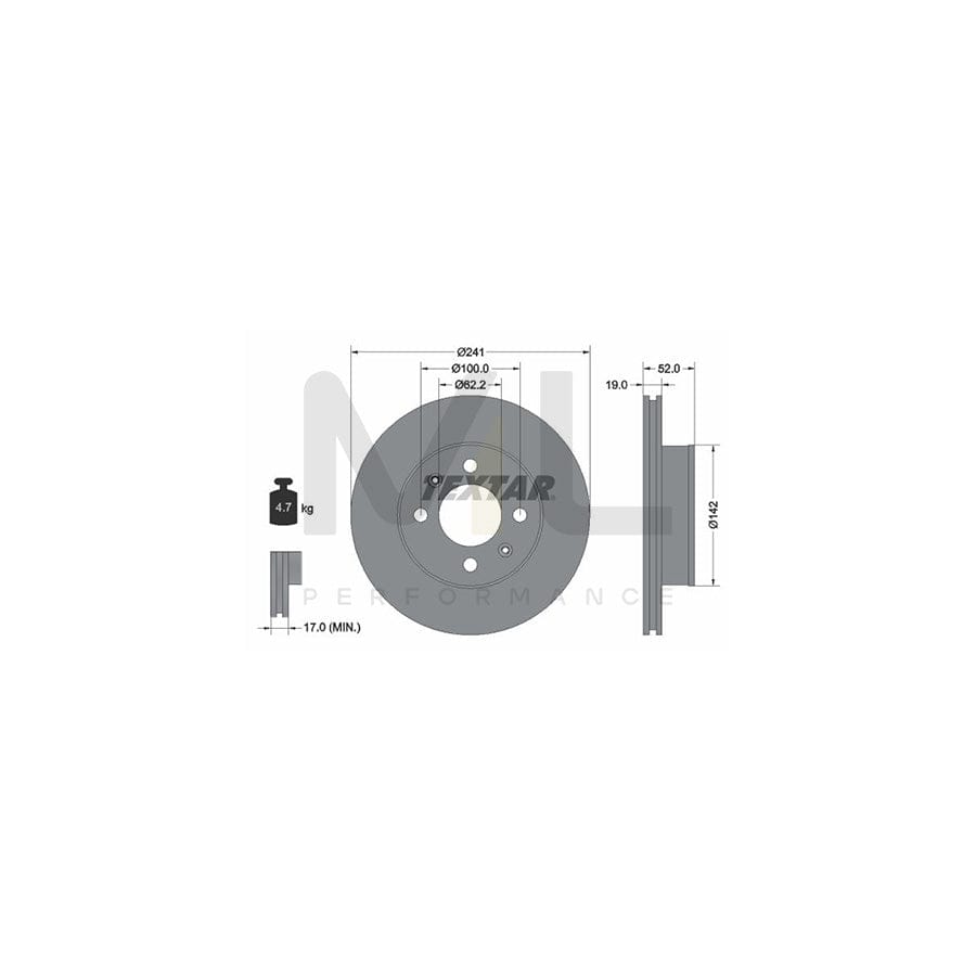 TEXTAR 92128500 Brake Disc Internally Vented, without wheel hub, without wheel studs | ML Performance Car Parts
