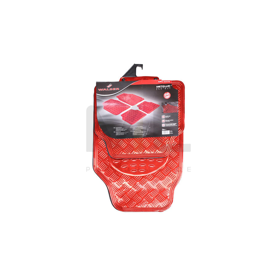 WALSER Universal fit 28021 Floor mat set Elastomer, Front and Rear, Quantity: 4, Red
