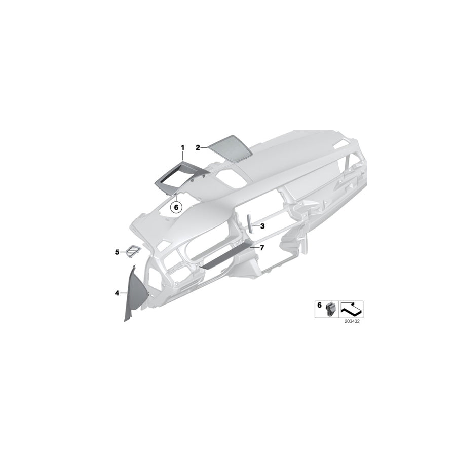 Genuine BMW 51459142604 F07 Covering Defroster Nozzle Left SCHWARZ (Inc. 535d) | ML Performance UK Car Parts
