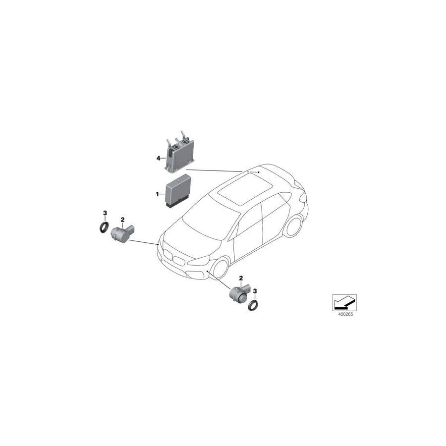 Genuine BMW 66209290900 G30 F45 F15 Ultrasonic Sensor, Glacier Silver WA83 (Inc. 750LiX 4.0, X6 28iX & 740LdX) | ML Performance US Car Parts