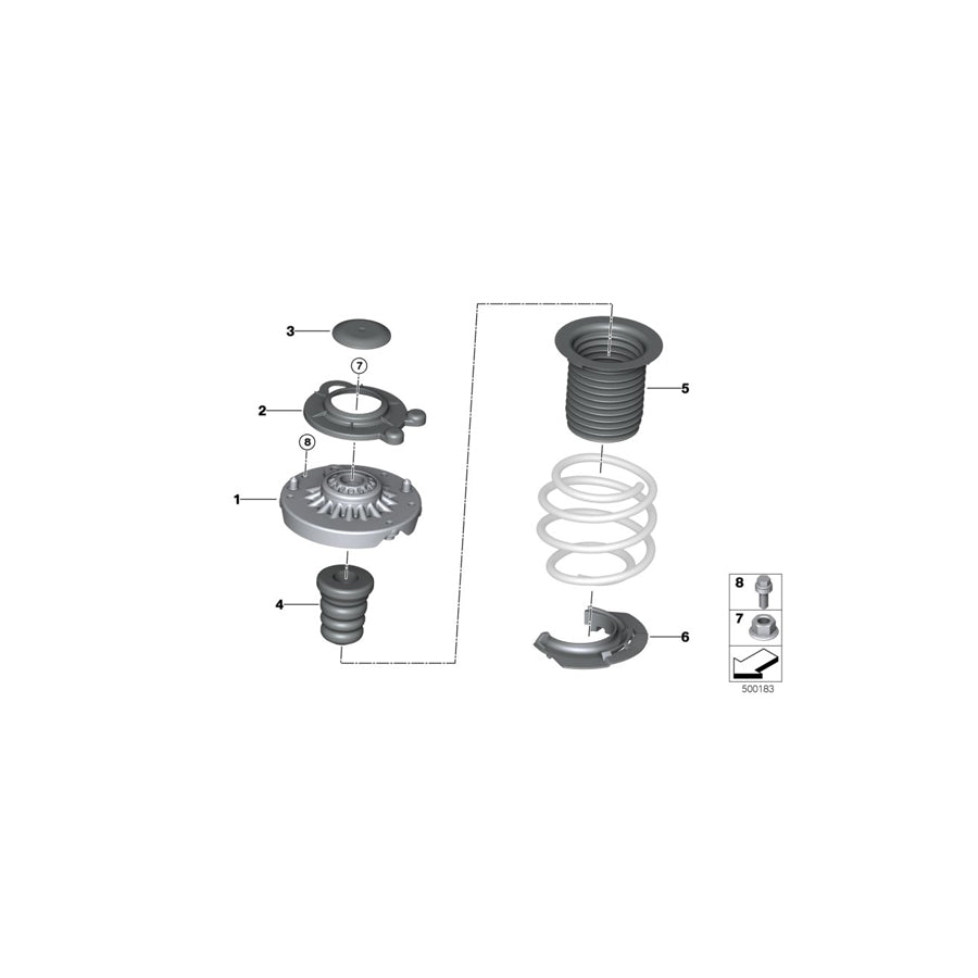 Genuine BMW 31306895026 F40 F44 Support Bearing, Front (Inc. M135iX & M235iX) | ML Performance US Car Parts