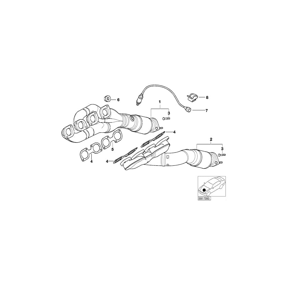 Genuine BMW 11621437496 E39 E38 Rp-Exhaust Manifold With Catalytic Conv. ZYL.5-8 (Inc. 740iL, 740iLP & 540iP) | ML Performance UK Car Parts