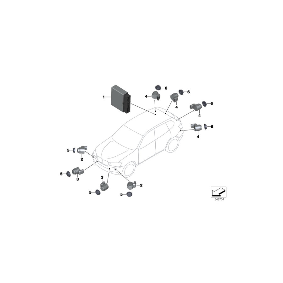 Genuine BMW 66209283769 F25 Ultrasonic Sensor, Space Gray WA52 (Inc. X3) | ML Performance US Car Parts
