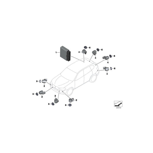 Genuine BMW 66209283769 F25 Ultrasonic Sensor, Space Gray WA52 (Inc. X3) | ML Performance US Car Parts