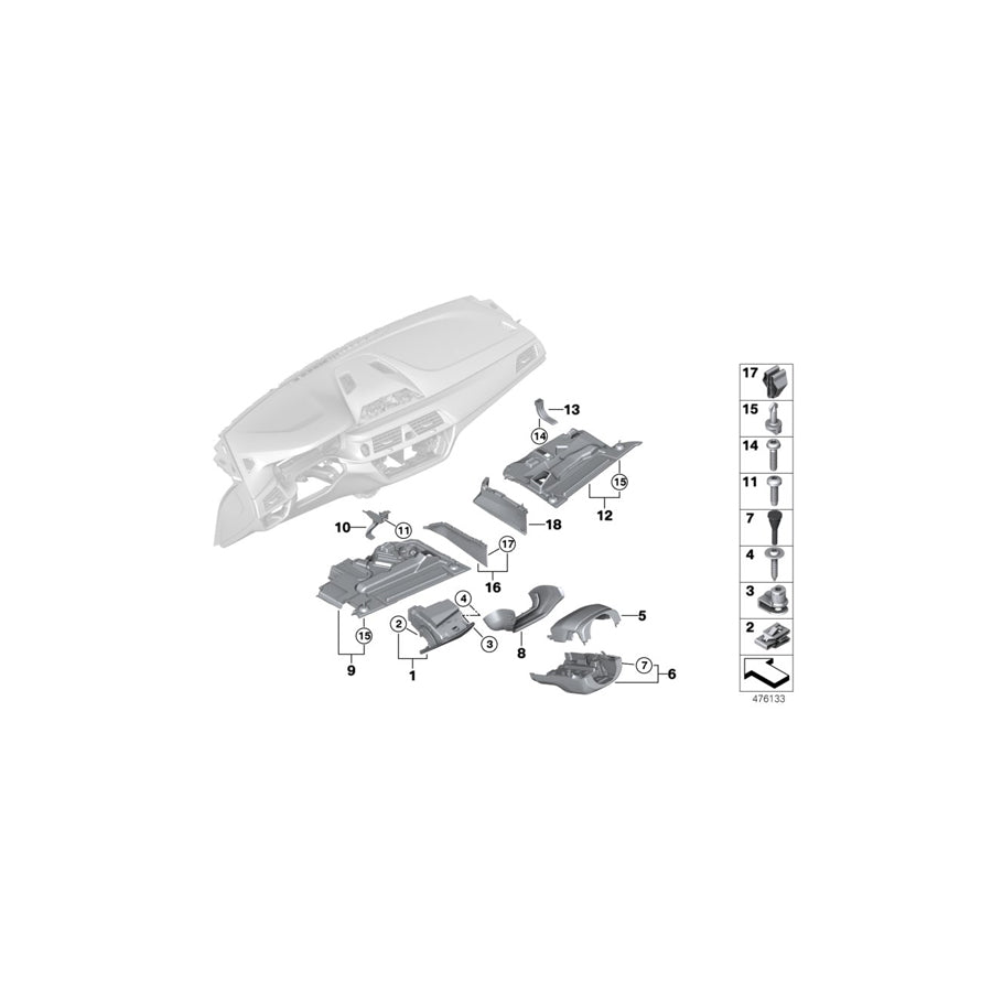 Genuine BMW 51459329531 G30 G31 Driver's Footwell Trim Panel Left hand drive (Inc. 520dX, 518d & 540iX) | ML Performance US Car Parts