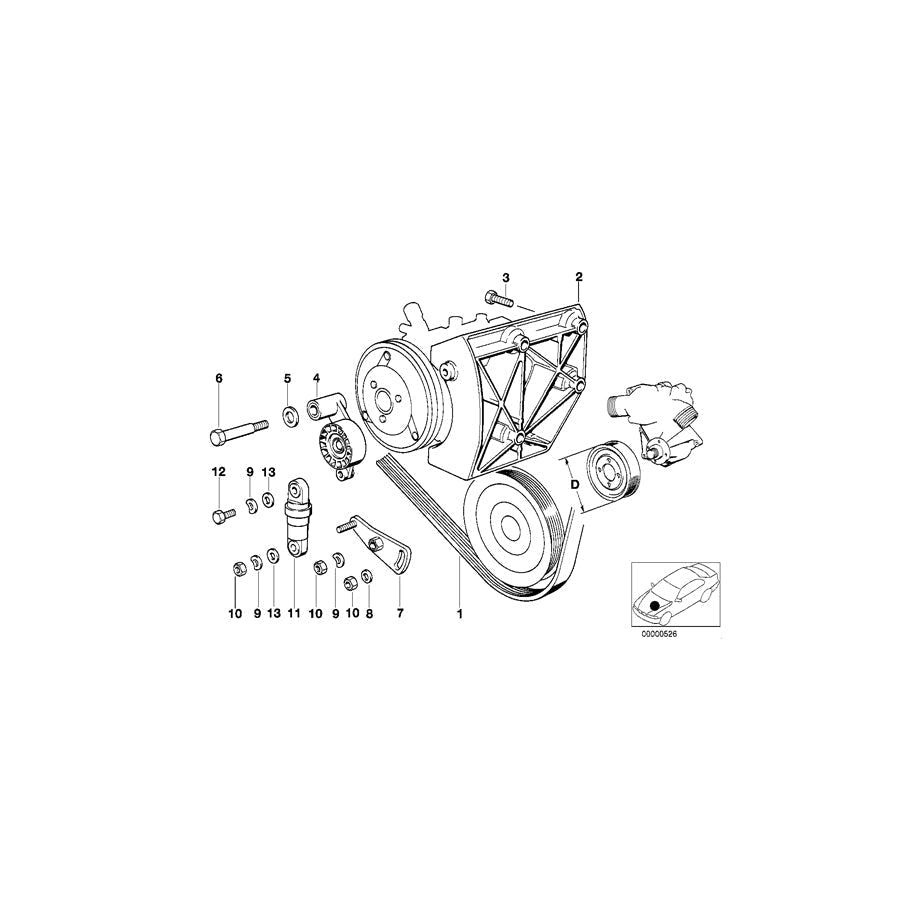 Genuine BMW 11281736972 E32 E31 Ribbed V-Belt 5K X 1190 (Inc. 750iL, 750iLS & 850Ci) | ML Performance UK Car Parts