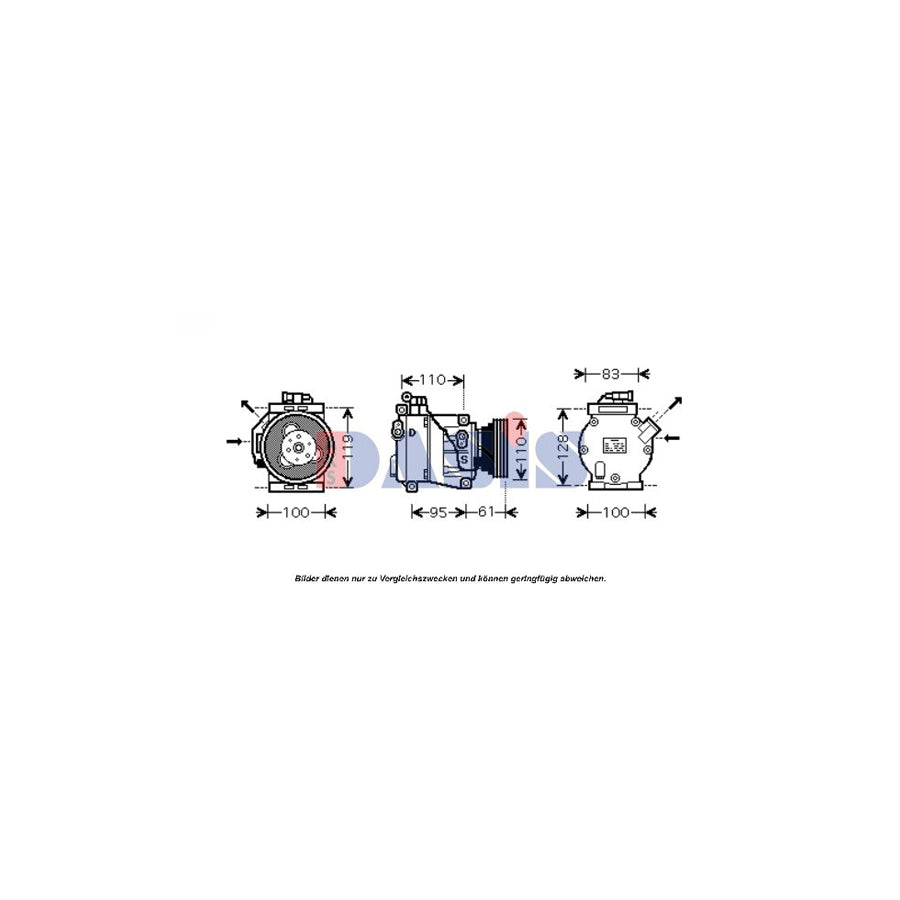 AKS Dasis 851682N Compressor, Air Conditioning for Renault Trucks Mascott