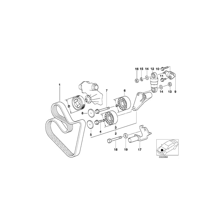 Genuine BMW 11281704935 E39 E31 E38 Adjust-Lever (Inc. 735i, 740iL & 735iL) | ML Performance UK Car Parts