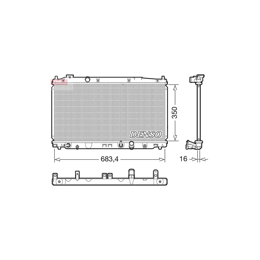 DENSO DRM40053 Engine Radiator for Honda Jazz Hatchback (Ge, Gg, Gp, Za)