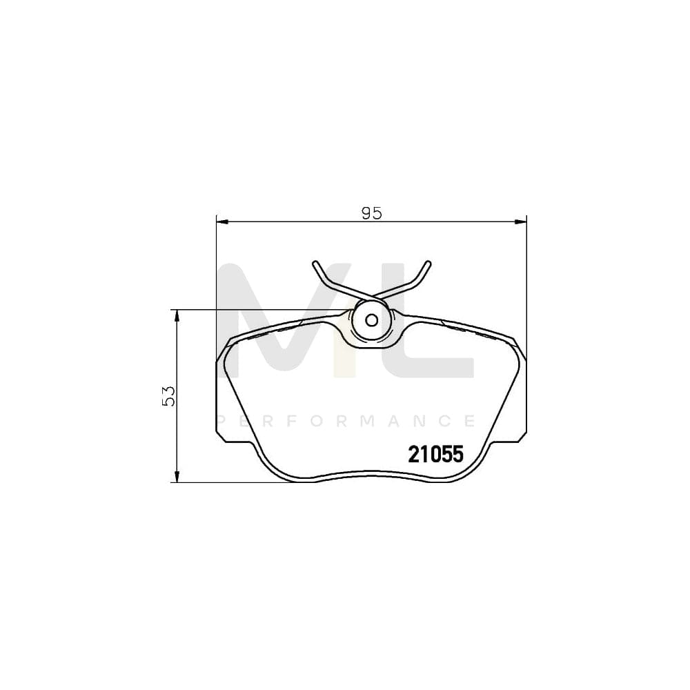 Hella 8DB 355 006-181 Brake Pad Set Suitable For Mercedes-Benz 190 (W201) Prepared For Wear Indicator, With Brake Caliper Screws