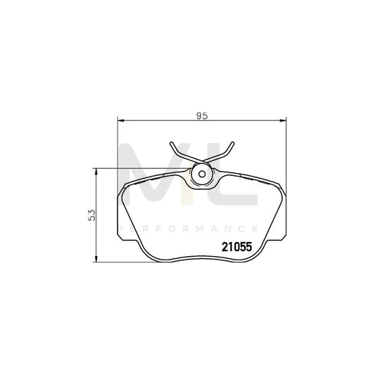 Hella 8DB 355 006-181 Brake Pad Set Suitable For Mercedes-Benz 190 (W201) Prepared For Wear Indicator, With Brake Caliper Screws