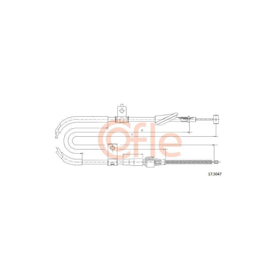 Cofle 92.17.5047 Hand Brake Cable for Suzuki Liana