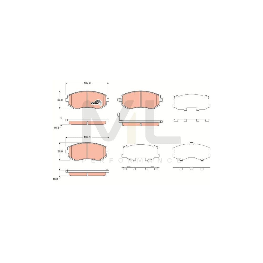 TRW Cotec Gdb3371 Brake Pad Set With Acoustic Wear Warning, With Accessories | ML Performance Car Parts