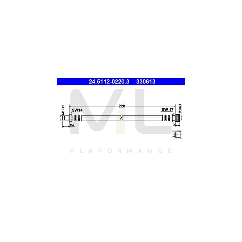 ATE 24.5112-0220.3 Brake Hose 220mm, M10x1