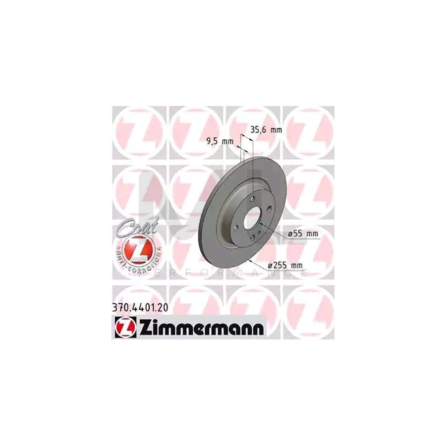 ZIMMERMANN COAT Z 370.4401.20 Brake Disc Solid, Coated  - 1 piece
