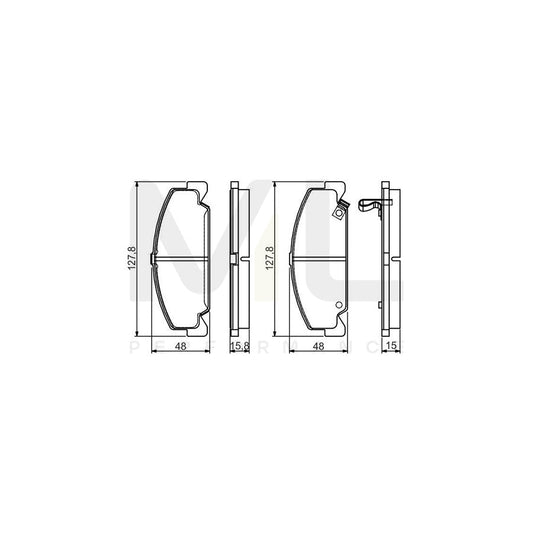 Bosch 0986495163 Brake Pad Set For Honda Civic With Acoustic Wear Warning, With Mounting Manual BP1462 | ML Performance Car Parts