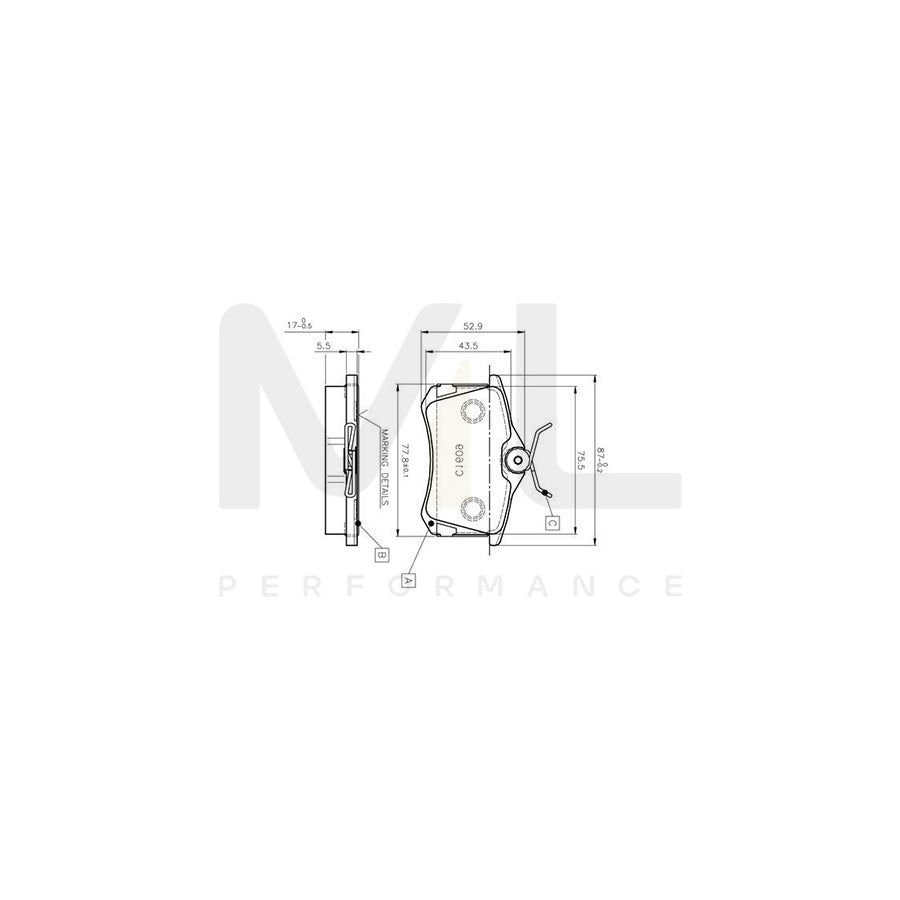 Bosch 0986Tb2591 Brake Pad Set Excl. Wear Warning Contact, With Accessories  | ML Performance Car Parts