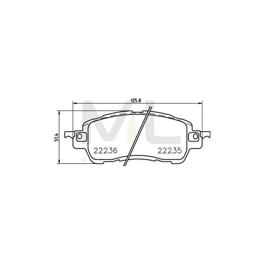 Hella 8DB 355 024-721 Brake Pad Set With Acoustic Wear Warning