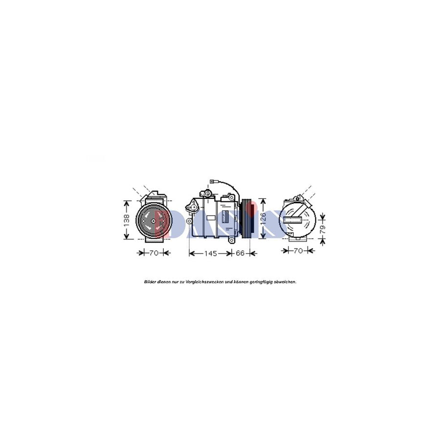 AKS Dasis 851684N Compressor, Air Conditioning for VW Passat