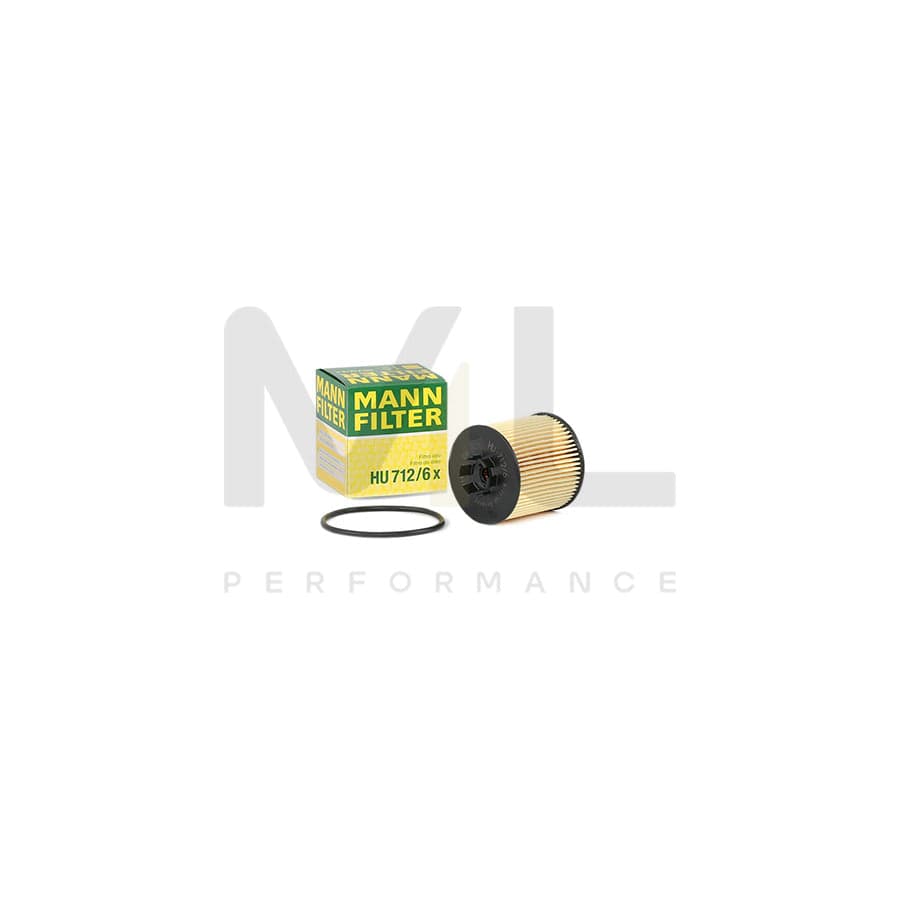 MANN-FILTER HU 712/6 x Oil Filter with seal, Filter Insert