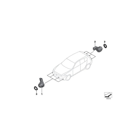 Genuine BMW 66209261593 F34 F22 F83 Ultrasonic Sensor, Melbourne Red WA75 (Inc. M4, 420i & M240i) | ML Performance US Car Parts