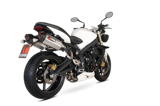 Scorpion RTR64SEO Triumph Street Triple 675 Serket Parallel Slip-On (Pair) - Brushed Stainless Steel Sleeve | ML Performance US US