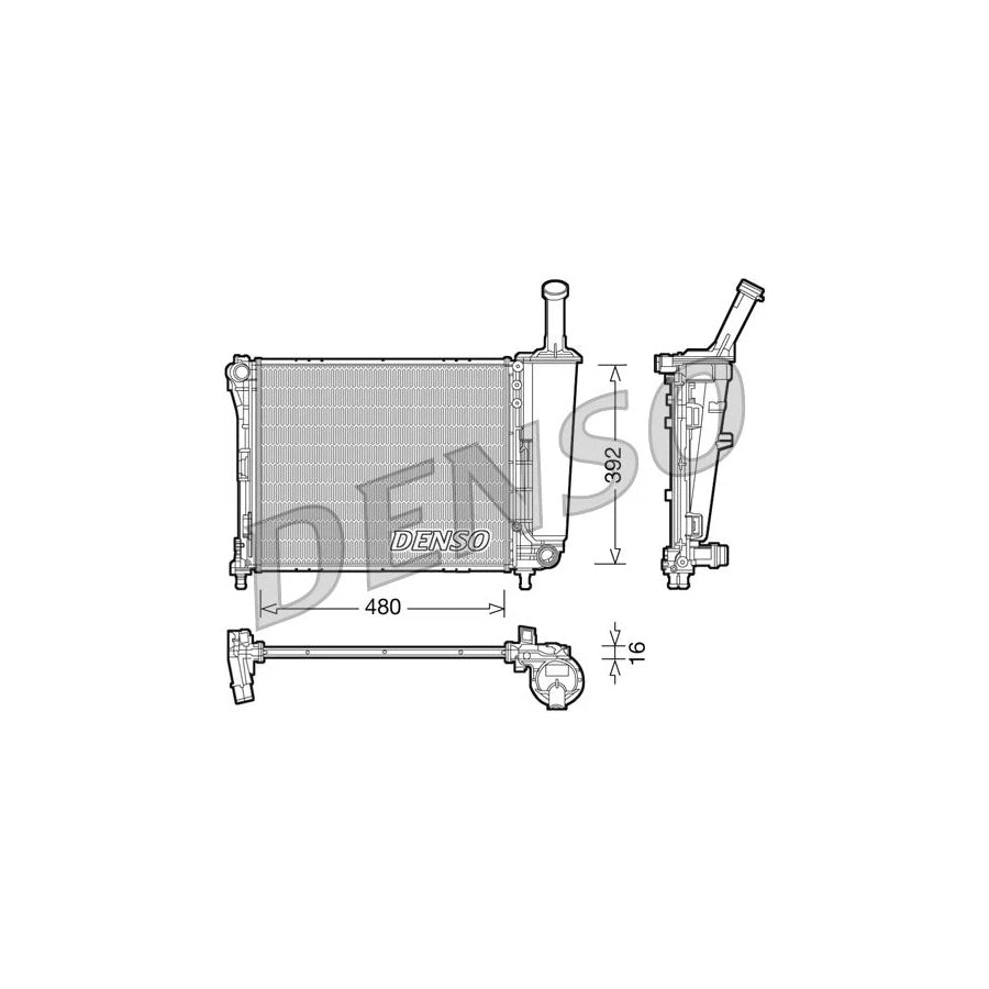 DENSO DRM09088 Engine Radiator for Fiat Panda III Hatchback (312, 319)