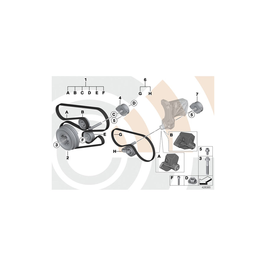 Genuine BMW 11282339125 E39 E38 E46 Set, Belts For Water Pump, Alternator VALUE LINE (Inc. 330xd, 530d & 525d) | ML Performance UK Car Parts