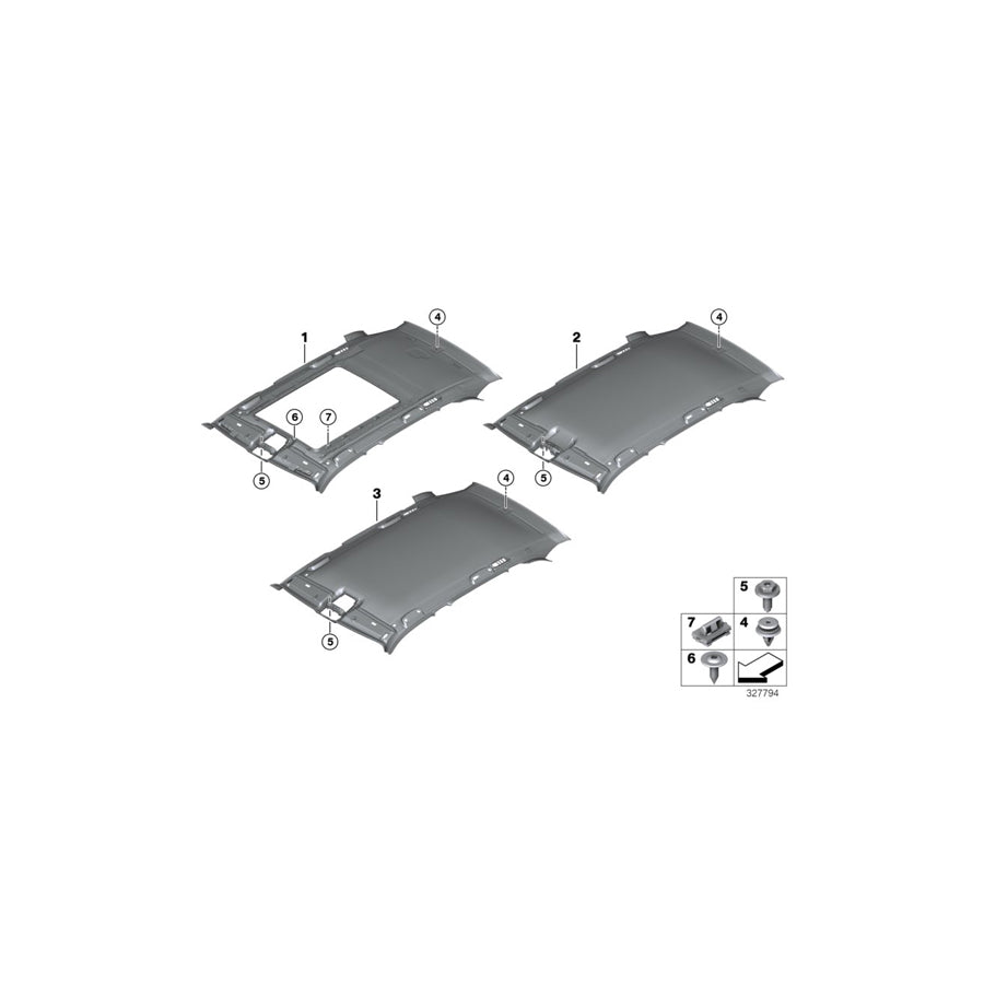 Genuine BMW 51447354739 F15 Headlining Panoramic Roof OYSTER (Inc. X5 25dX, X5 35iX & X5 35i) | ML Performance US