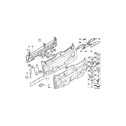 Genuine BMW 51498259127 E39 Lock Panel DUNKELGRÜN (Inc. 525tds, 523i & 520i) | ML Performance US Car Parts