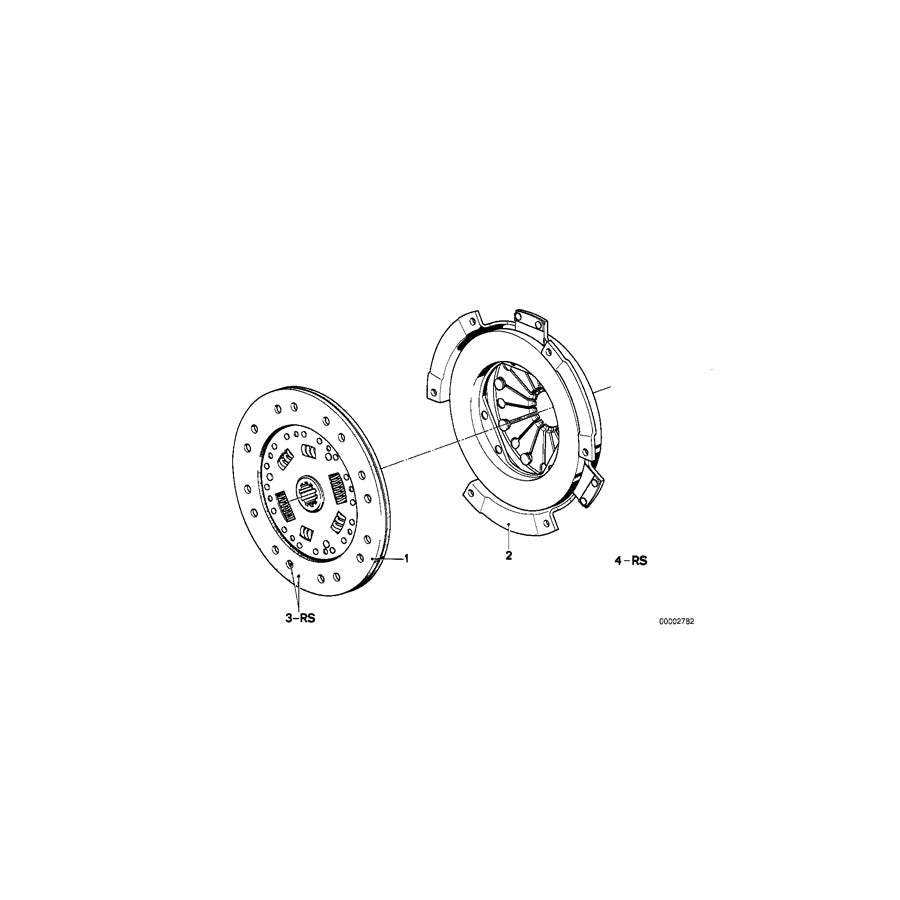 Genuine BMW 21219069010 E23 E24 E12 Set Exch-Clutch Parts Asbestos-Free D=240MM (Inc. 533i, 630CS & 528) | ML Performance US Car Parts