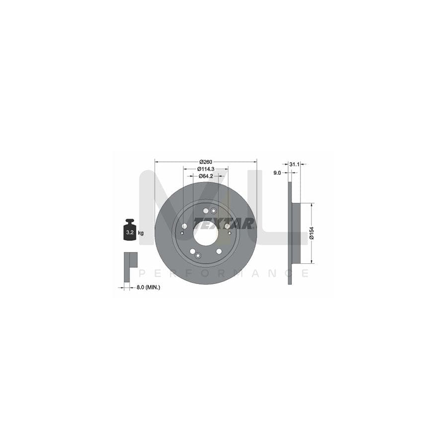 TEXTAR PRO 92224103 Brake Disc for HONDA CR-Z (ZF) Solid, Coated, without wheel hub, without wheel studs | ML Performance Car Parts