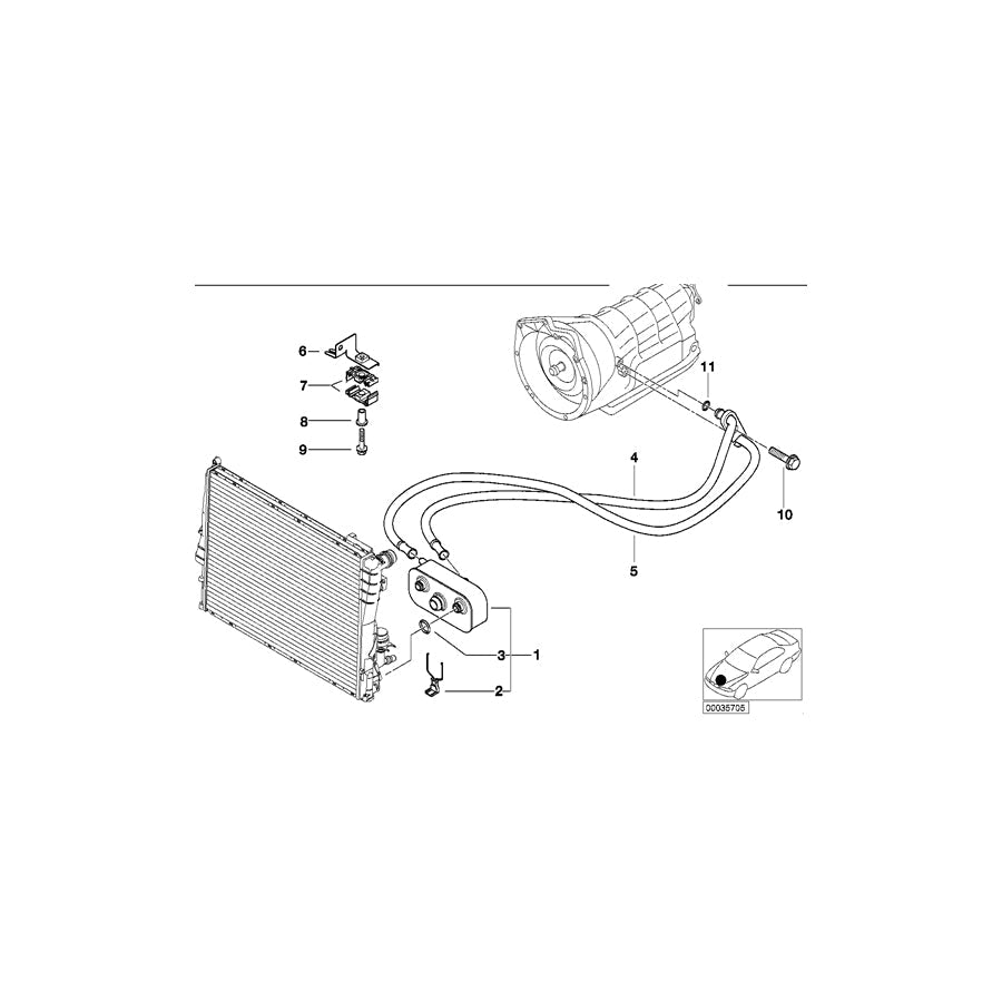 Genuine BMW 11287511475 E46 Bracket, Oil Cooler Line (Inc. 316ti & 318ti) | ML Performance US Car Parts