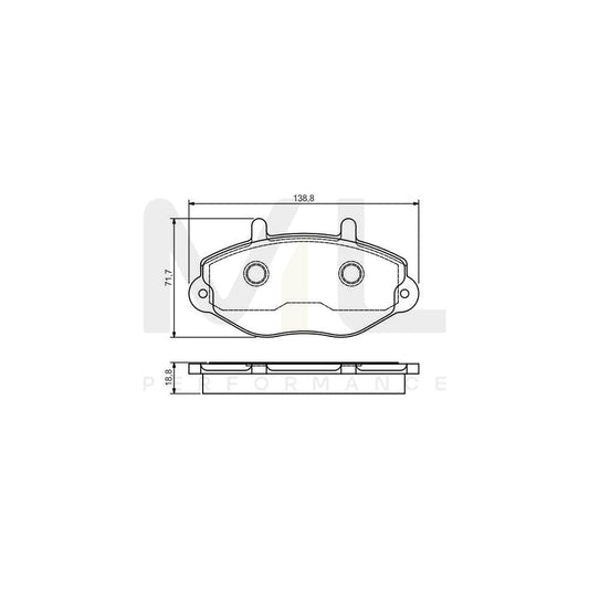 Bosch 0986495112 Brake Pad Set For Ford Transit With Anti-Squeak Plate, With Mounting Manual BP1476 | ML Performance Car Parts
