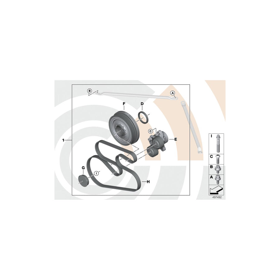 Genuine BMW 11282475019 F15 Repair Kit For Belt Drive, Complete VALUE LINE (Inc. X5 25d & X5 25dX) | ML Performance US Car Parts