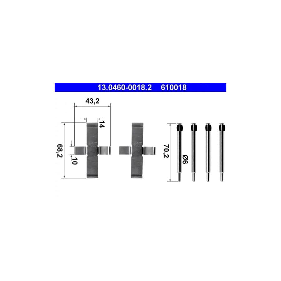 ATE 13.0460-0018.2 Accessory Kit, Disc Brake Pads