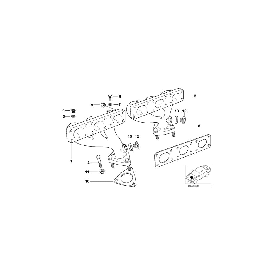 Genuine BMW 11621436516 E36 Exhaust Manifold, Front (Inc. Z3 2.8) | ML Performance UK Car Parts