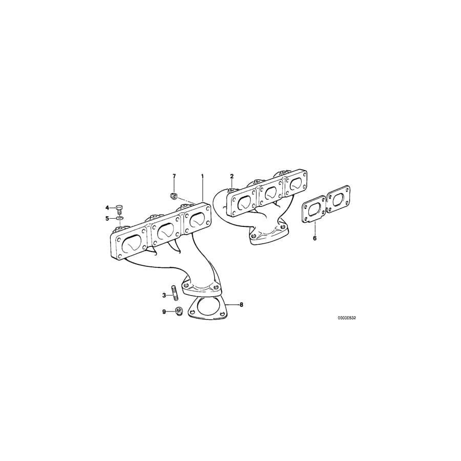 Genuine BMW 11621716730 E34 Exhaust Manifold, Front (Inc. 520i & 525i) | ML Performance UK Car Parts