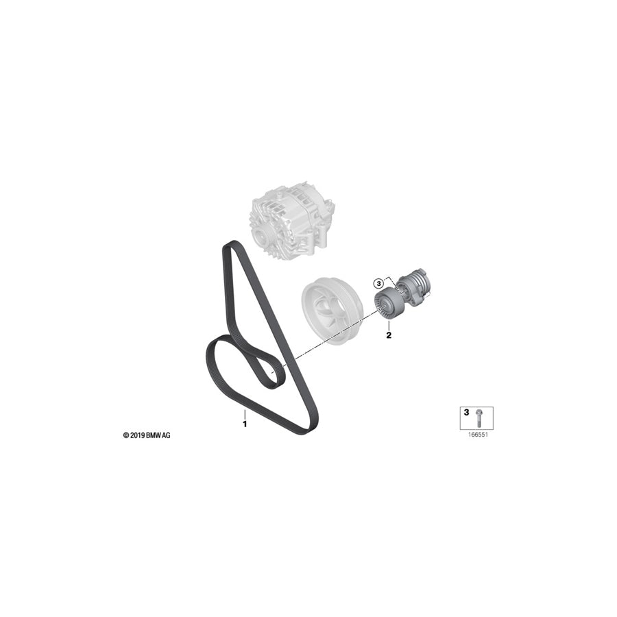 Genuine BMW 11287631827 F04 Ribbed V-Belt PK7X1367 (Inc. Hybrid 7 & Hybrid 7L) | ML Performance UK Car Parts