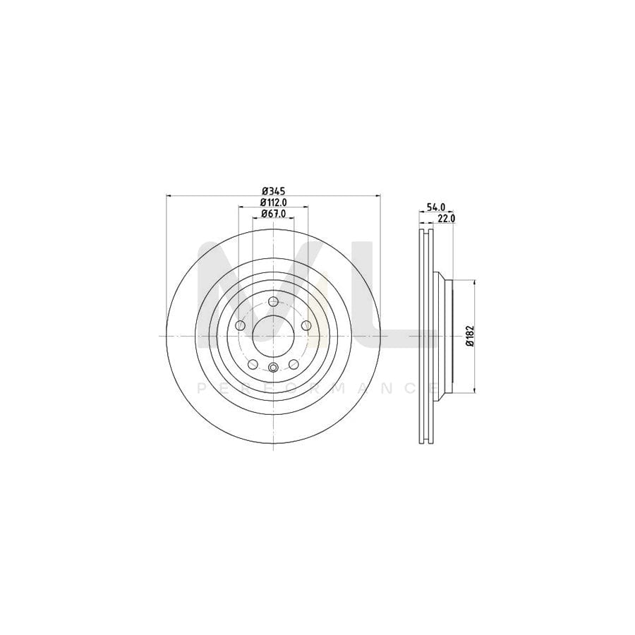 HELLA 8DD 355 126-311 Brake Disc Internally Vented, Coated, High-carbon, without wheel hub, without wheel studs