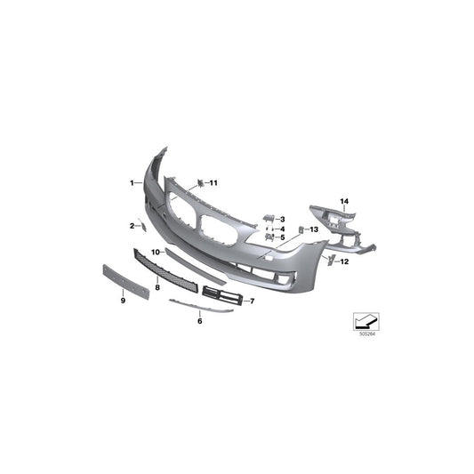 Genuine BMW 51117304357 F03 Grill, Air Intake, Left 12 ZYL. (Inc. 750LiS & 760LiS) | ML Performance US Car Parts