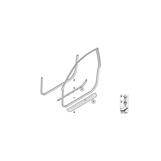 Genuine BMW 51479115647 E63 E64 Sill Strip, Interior, Left SATTELBRAUN (Inc. 630i, 635d & 650i) | ML Performance US Car Parts