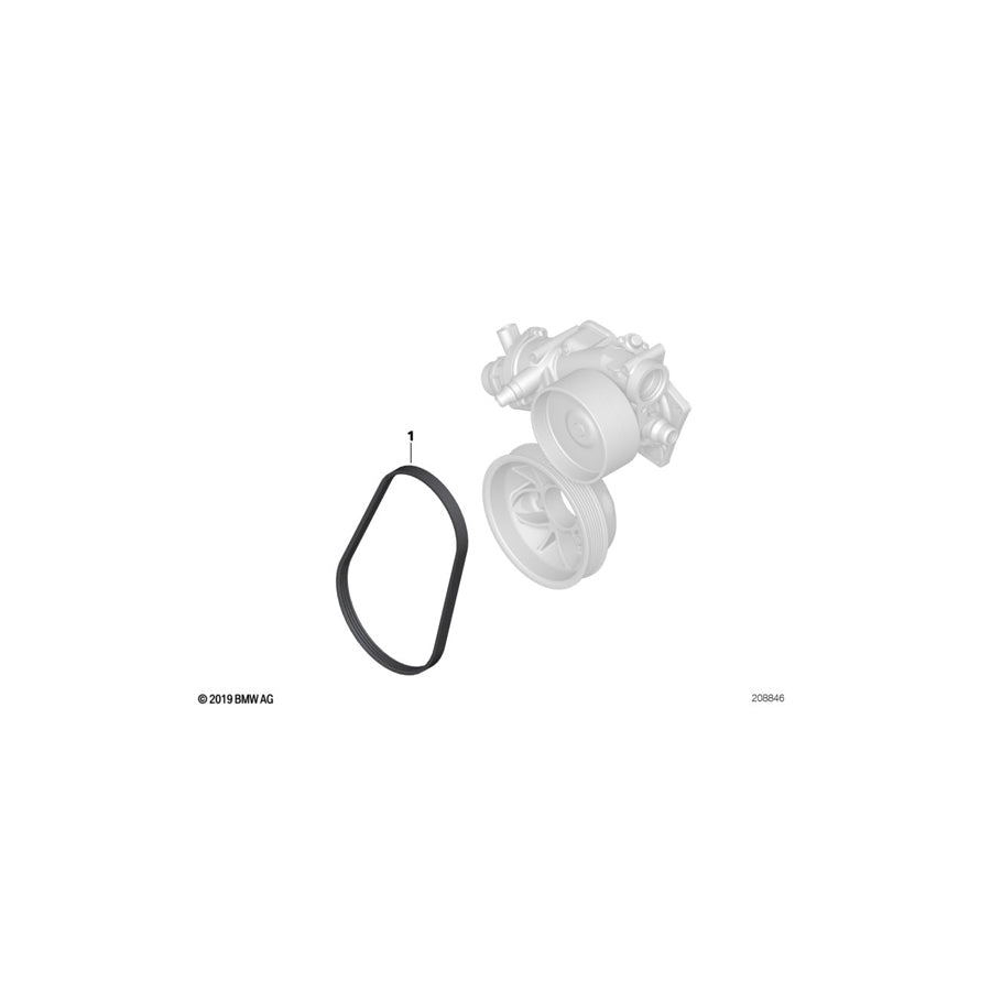 Genuine BMW 11287570665 E72 Ribbed V-Belt 4PKX712 (Inc. Hybrid X6) | ML Performance UK Car Parts