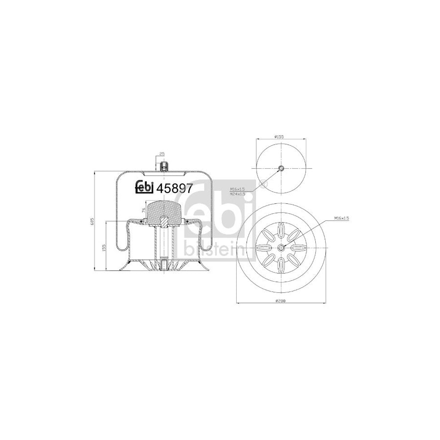 Febi Bilstein 45897 Boot, Air Suspension