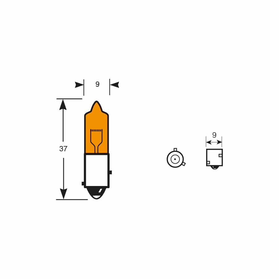 RING R927 12V 21W HY21W BAY9s Miniature Halogen Indicator  (Amber)