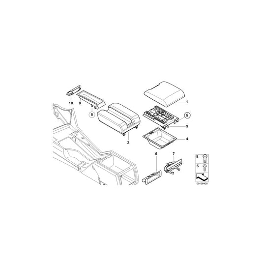 Genuine BMW 51168213874 E39 Sliding Unit F Telephone Centre Arm Rest (Inc. 540i, 523i & 528i) | ML Performance US Car Parts