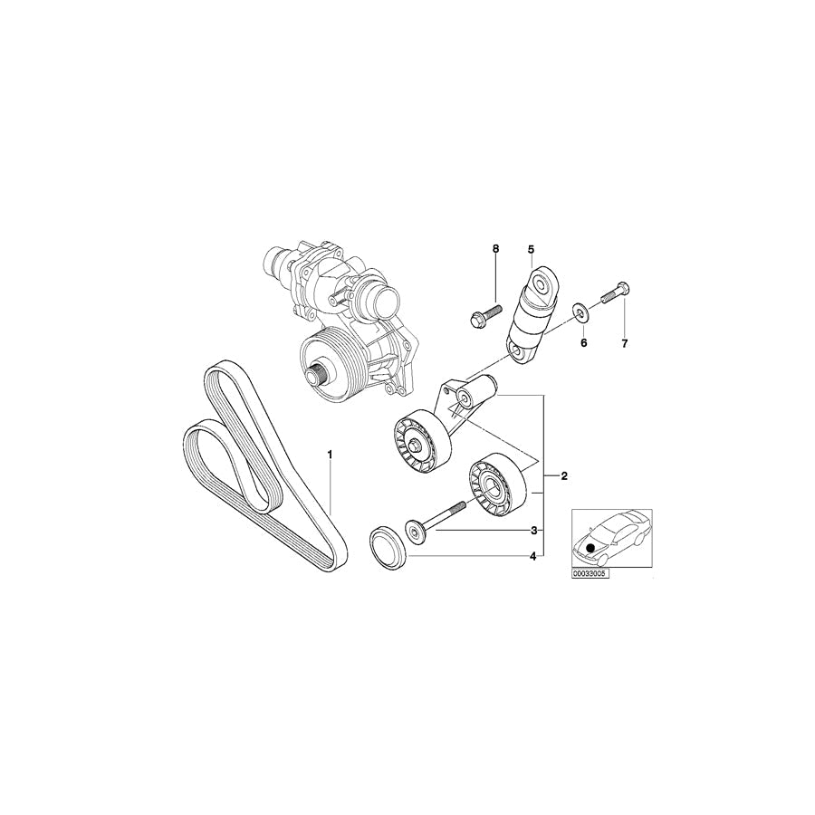 Genuine BMW 11287636365 E38 Ribbed V-Belt PK7 X 1453 (Inc. 740d) | ML Performance UK Car Parts