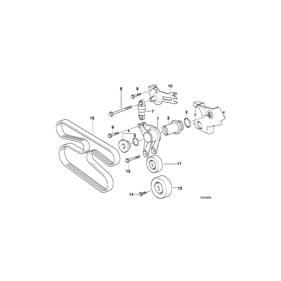 Genuine BMW 11287636364 E39 E38 Ribbed V-Belt PK5 X 1850 (Inc. 525tds, 725tds & 525td) | ML Performance UK Car Parts