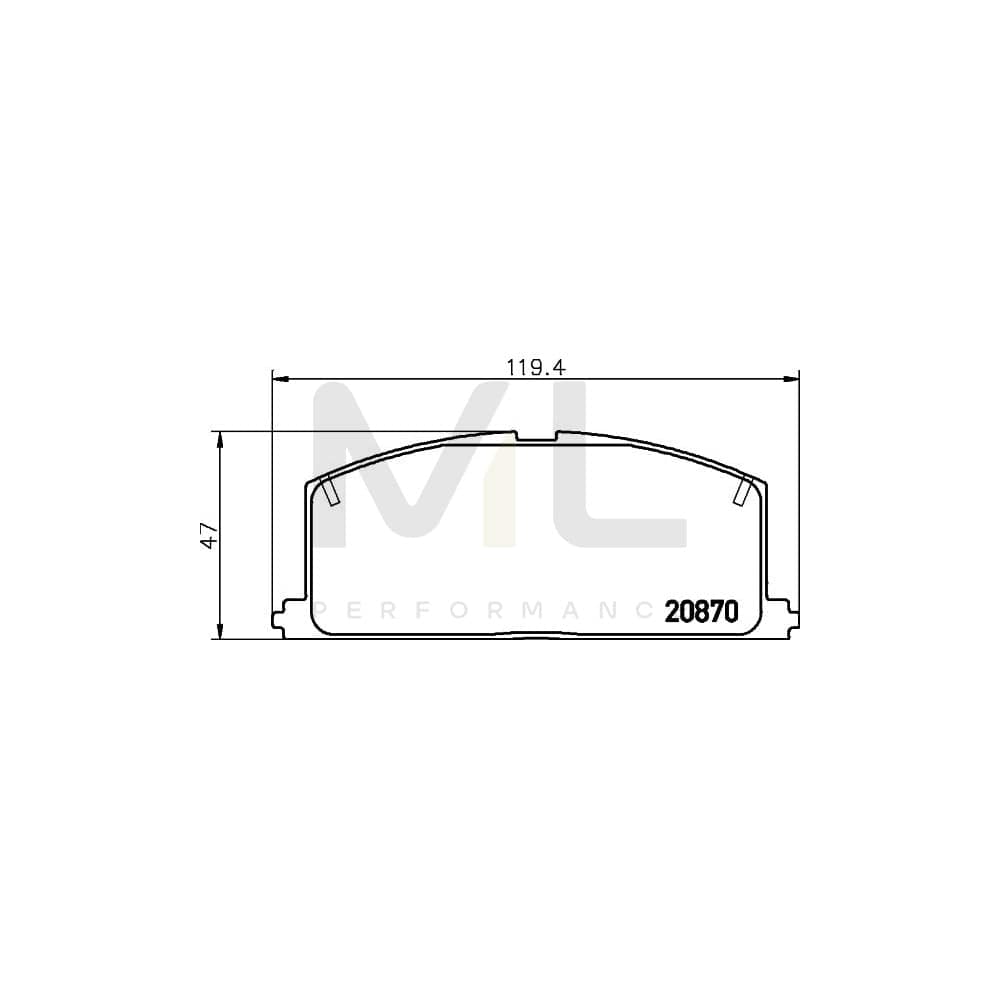 Hella 8DB 355 006-091 Brake Pad Set Prepared For Wear Indicator